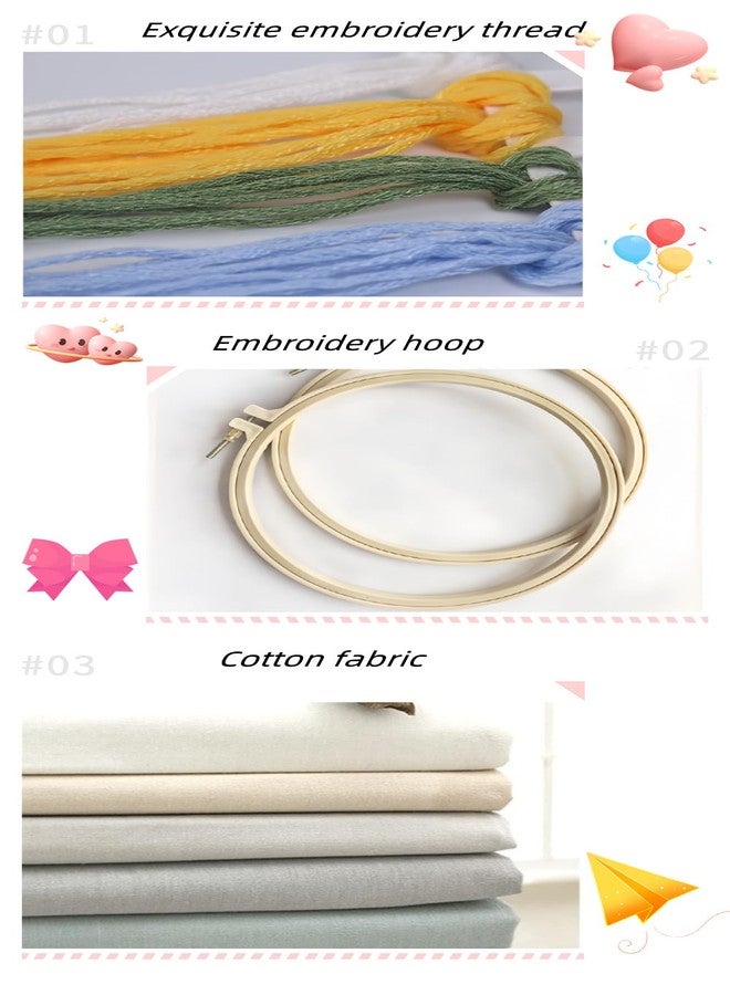 Amiiba Embroidery Starter Kit with Flower Mushroom Pattern, DIY Full Range Stamped Embroidery Cross Stitch Kits for Beginners Adults (Flower Mushroom) - Image 3