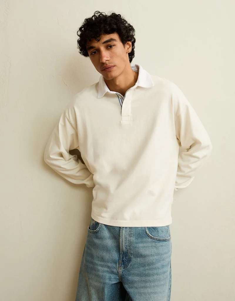American Eagle  AE Boxy Fit Rugby  | Best Price UAE