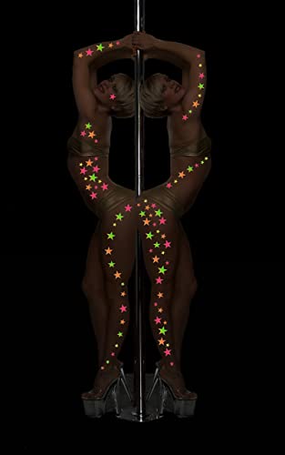 Sasswear Blacklight Body Stickers - Neon Fashion Accessories for Raves, Festivals and Glow Parties, 40/pk (Star) - Image 5
