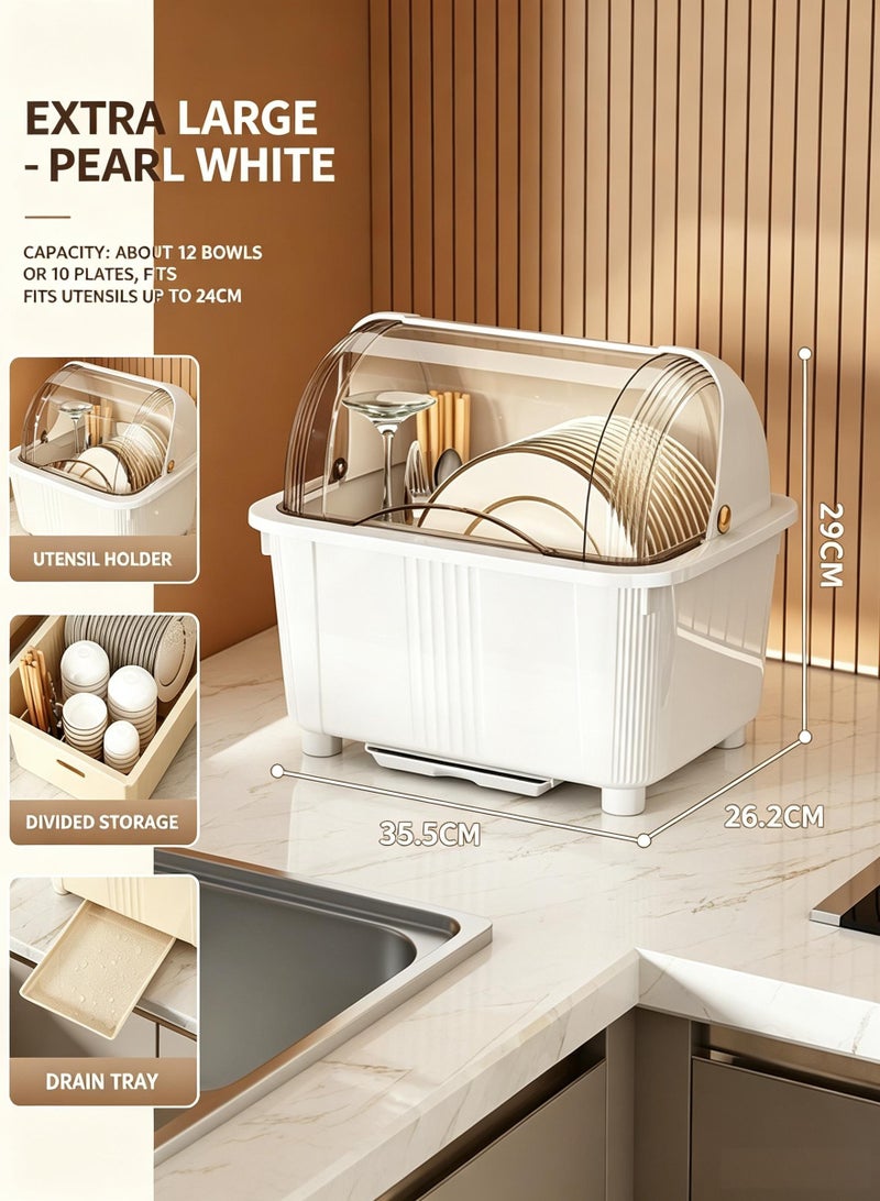 Bowl and Chopsticks Storage Box Household Tableware Artifact with Lid Food Grade Material Large Capacity Kitchen Cupboard Drain Rack - Image 1