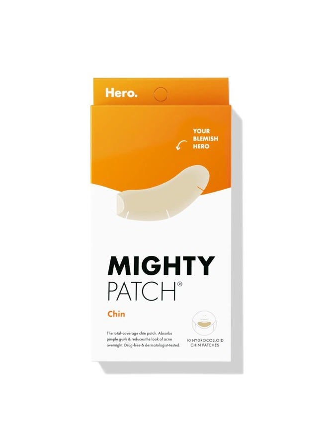 Mighty Patch Hero Cosmetics ™ Chin - XL Contoured Hydrocolloid Chin for Blemishes and Pimples - Non-Irritating (10 Count) - Image 1