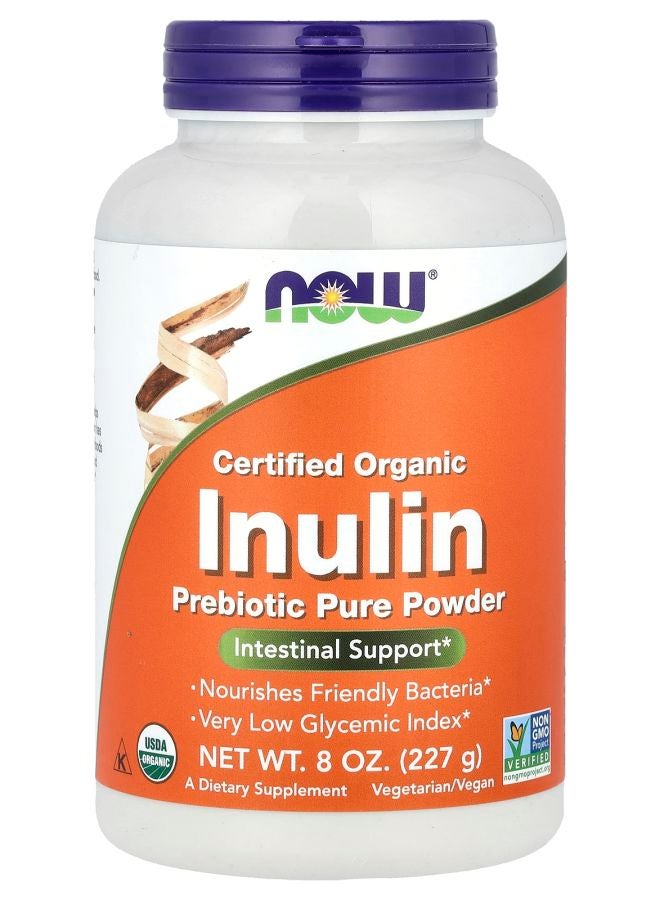 now Certified Organic Inulin Prebiotic Pure Powder 8 oz (227 g)