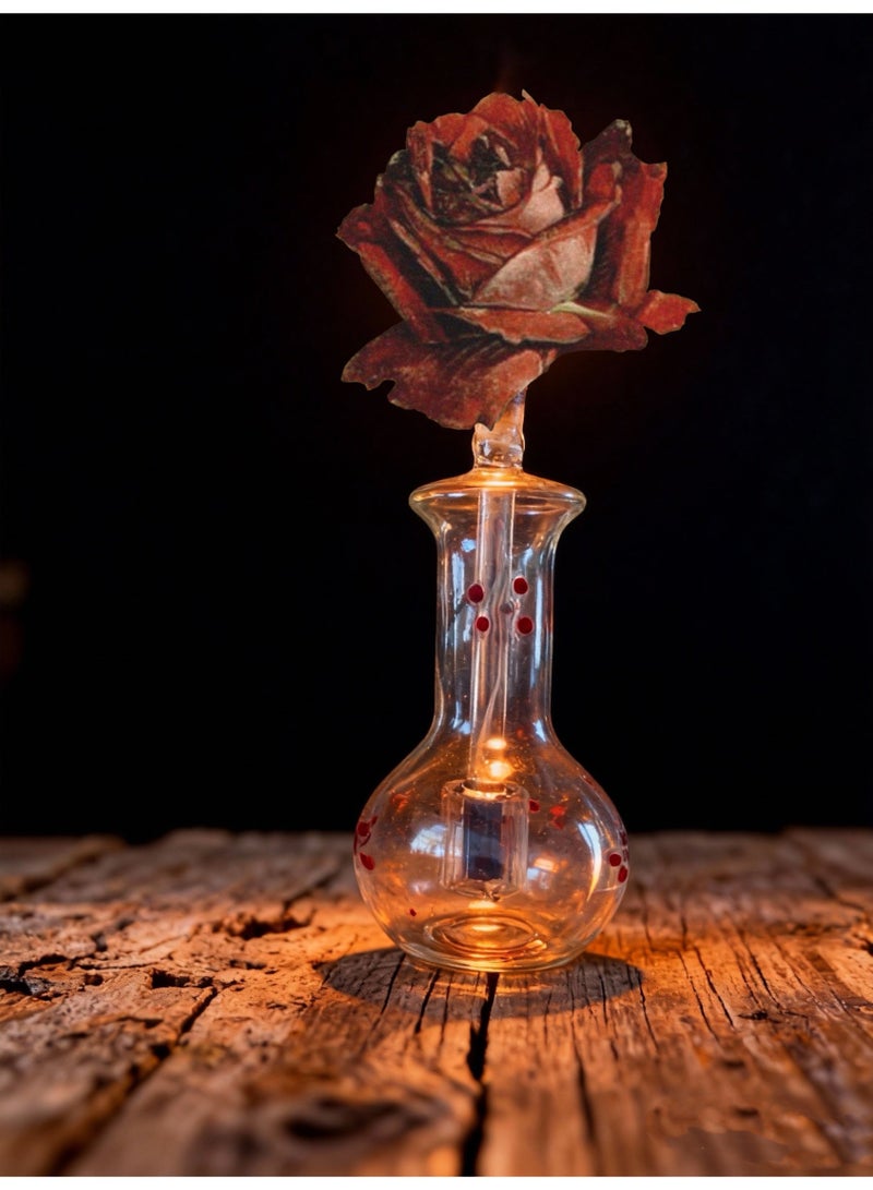 Premium Heat Resistant Glass Oil Lamp Bottle Medical Grade High Borosilicate Material for Long lasting Use (Random color)