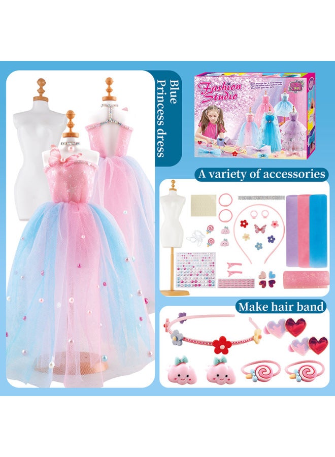 Children's Educational Creative Clothing Design Handmade DIY Making Girls' Clothes Exquisite Jewelry Matching Toys-Color:DIY Clothing Design 423-2  - Image 1