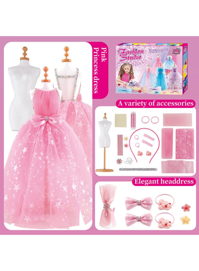 Children's Educational Creative Clothing Design Handmade DIY Making Girls' Clothes Exquisite Jewelry Matching Toys-Color:DIY Clothing Design 423-2  - Image 3