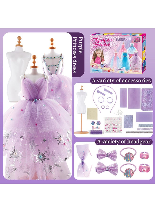 Children's Educational Creative Clothing Design Handmade DIY Making Girls' Clothes Exquisite Jewelry Matching Toys-Color:DIY Clothing Design 423-2  - Image 4
