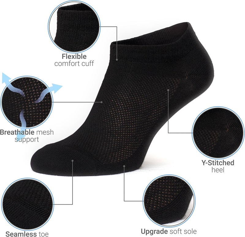 Duna Womens Socks, Ultra Thin Breathable Cotton Ankle Socks for Women, Athletic Running Low Cut No Show - Image 2
