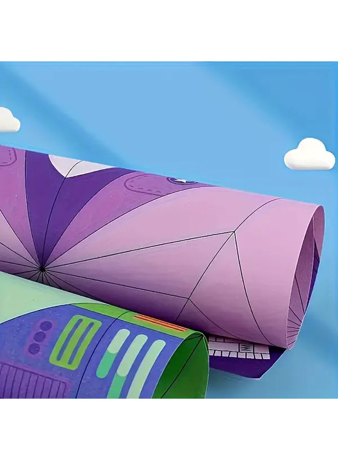 32 Colorful Origami Sheets Pre Scored Easy 3D Airplane Fun Kids Gift - Image 5