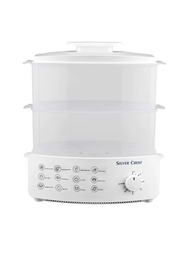 SILVER CREST Household Two Tier Electric Food Steamer Cooker Multifunction Electric Steamer Vegetable Heating Breakfast Machine 12L Capacity 12 Multifunctional Modes 1500W Steamer  - Image 1