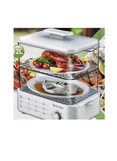 SILVER CREST Household Two Tier Electric Food Steamer Cooker Multifunction Electric Steamer Vegetable Heating Breakfast Machine 12L Capacity 12 Multifunctional Modes 1500W Steamer  - Image 4