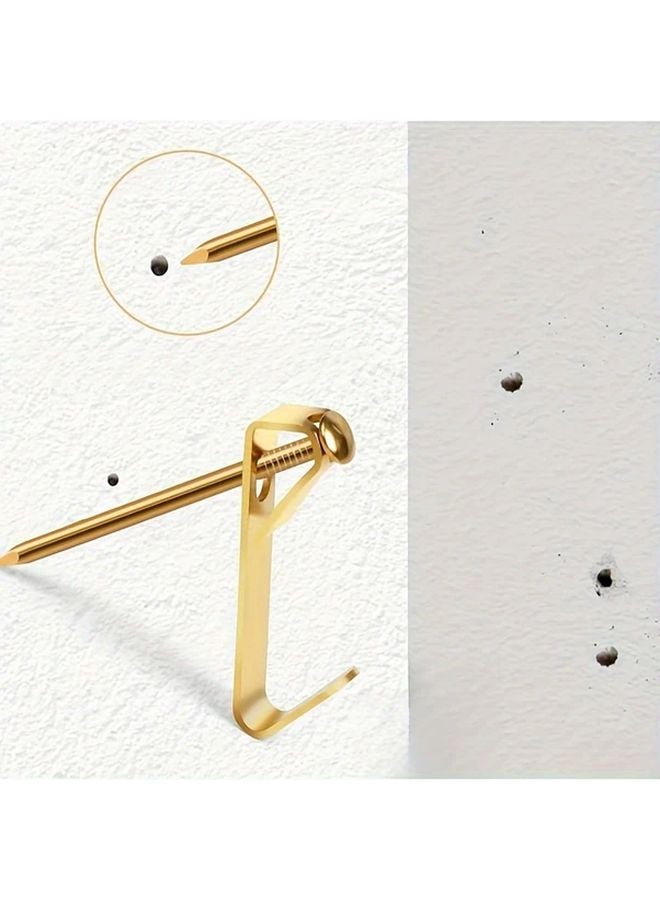 50 Pcs Golden Picture Hanging Kit With Nails For Dry Wall And Wooden Wall Metal Bolt On - Image 4