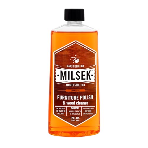 Milsek Furniture Polish and Wood Cleaner with Orange Oil - Multipurpose Cleaning Supplies for Home and Household from Hardwood Floors to Kitchen Cabinets- 12 Fl Oz (Pack of 1) - Image 1