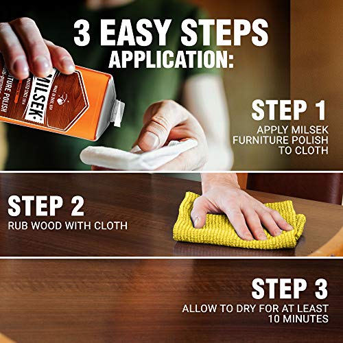 Milsek Furniture Polish and Wood Cleaner with Orange Oil - Multipurpose Cleaning Supplies for Home and Household from Hardwood Floors to Kitchen Cabinets- 12 Fl Oz (Pack of 1) - Image 4