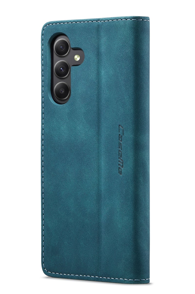 كيس مي جراب جلدي جراب حماية قابل للطي مع مسند مغناطيسي وفتحات للبطاقات سامسونج جلاكسي ايه 25 فايف جي - اخضر - Image 3