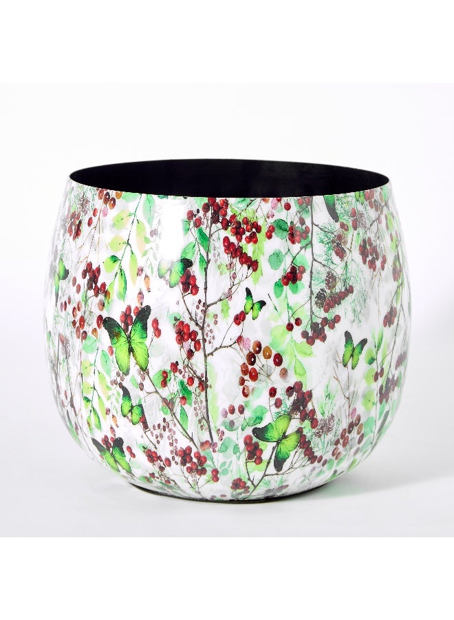 Home Box وعاء نباتات معدني مزخرف بالتوت 26 × 21.5 × 26 سم - Image 5