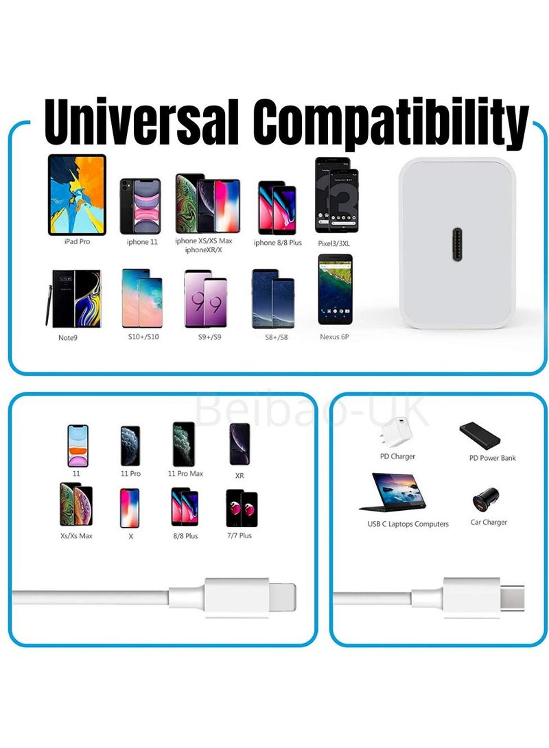 20W USB-C Power Adapter PD Fast Charger Cable For iPhone 14 13 12 11 Pro Max XR - Image 4