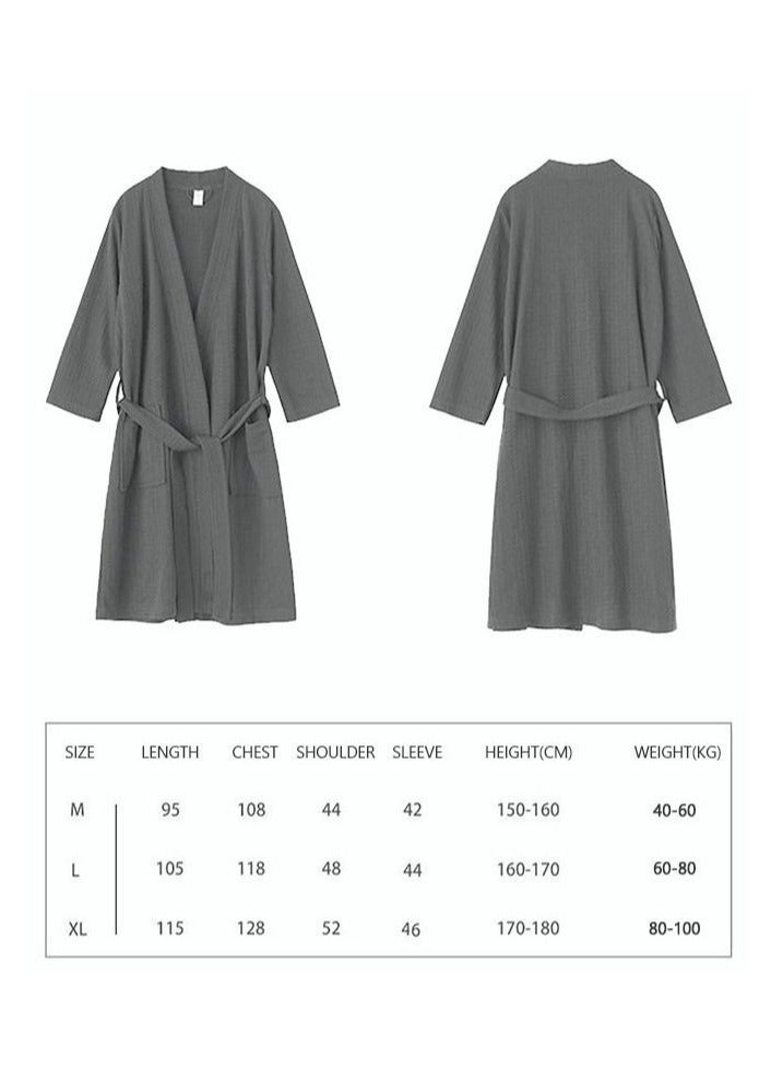 Men's Bathrobe Light Super Absorbent Skin-friendly Home Clothes Suitable For All Seasons Nightgown Dark Grey  - Image 2
