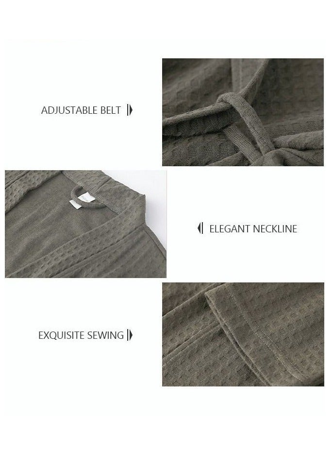 Men's Bathrobe Light Super Absorbent Skin-friendly Home Clothes Suitable For All Seasons Nightgown Dark Grey  - Image 3