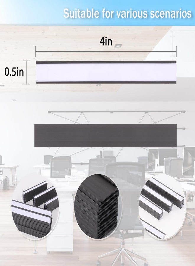 Eeoyu Magnetic Label Holders with Magnets Magnetic Data Card Holders with Clear Plastic Protectors for Metal Shelf, Whiteboard, Set of 50 (0.5 x 4 Inch) - Image 2