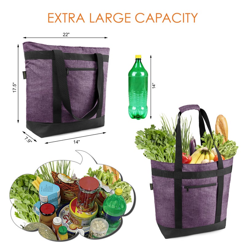 BeeGreen Cooler Bag Soft Insulated Tote for Beach Travel Grocery Shopping Lunch Portable Large Ice Coolers with Handle Hard Freezer Bags with Zippered Top Foldable Leakproof Delivery Totes Turquoise - Image 5