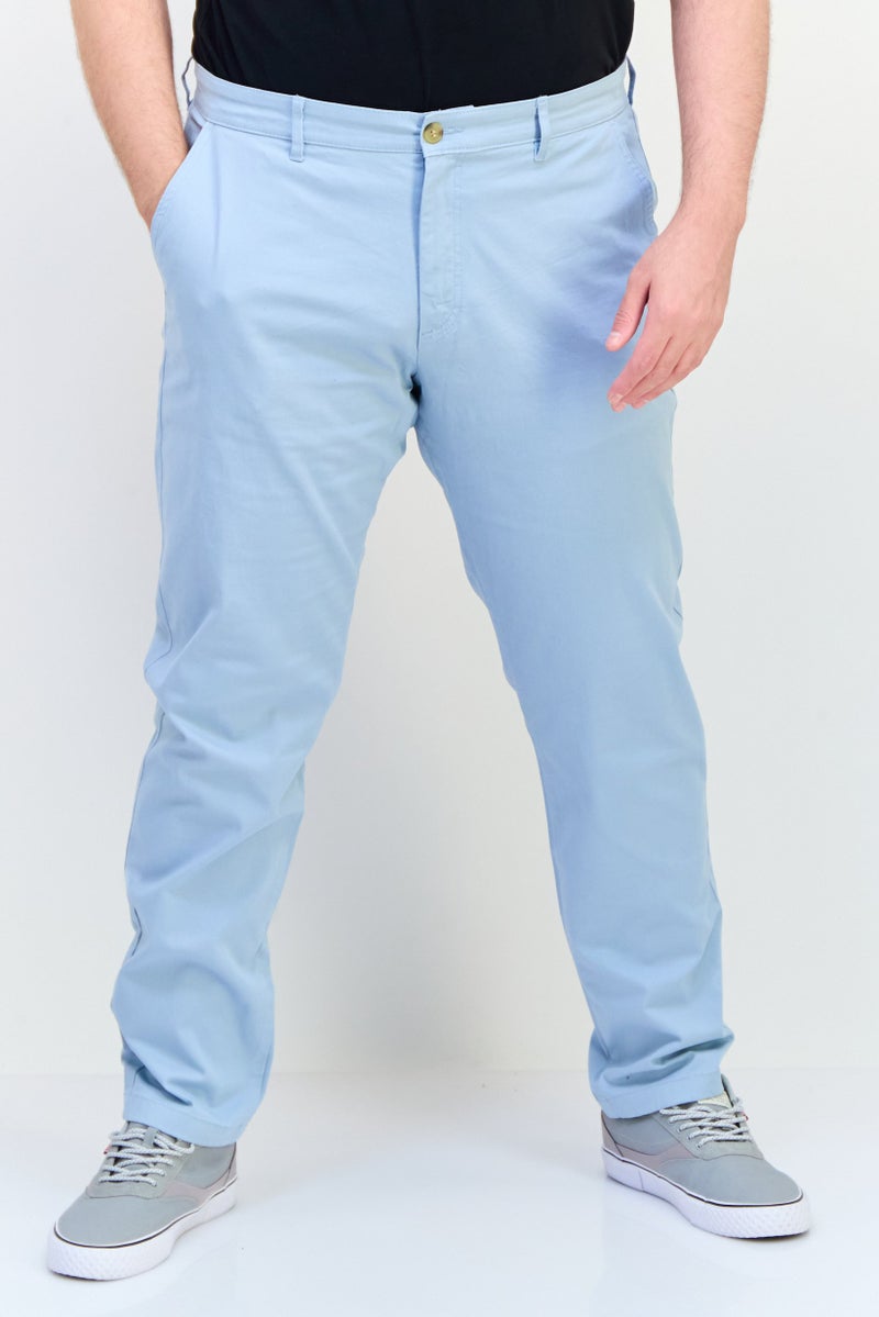 Celio Men Skinny Fit Solid Chino Pants, Light Blue - Image 1