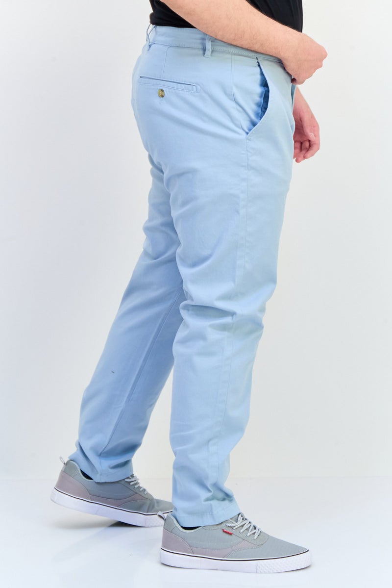 Celio Men Skinny Fit Solid Chino Pants, Light Blue - Image 2