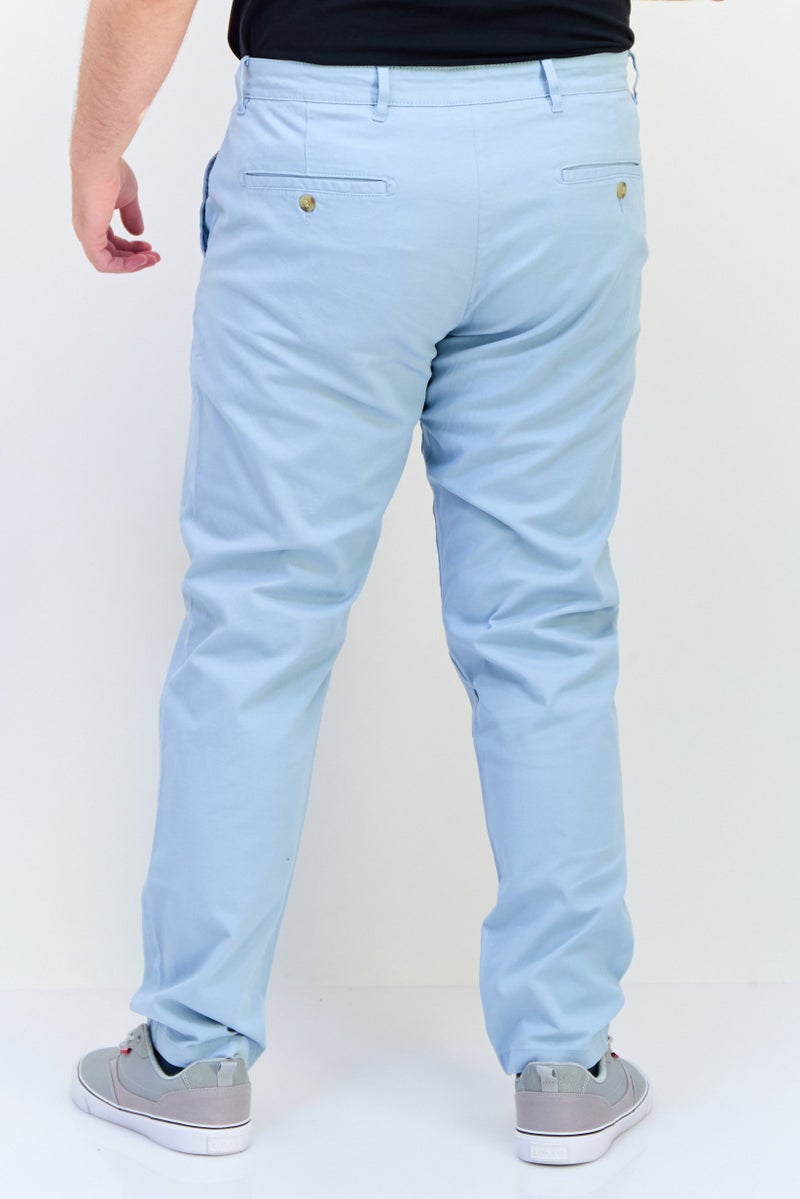 Celio Men Skinny Fit Solid Chino Pants, Light Blue - Image 3