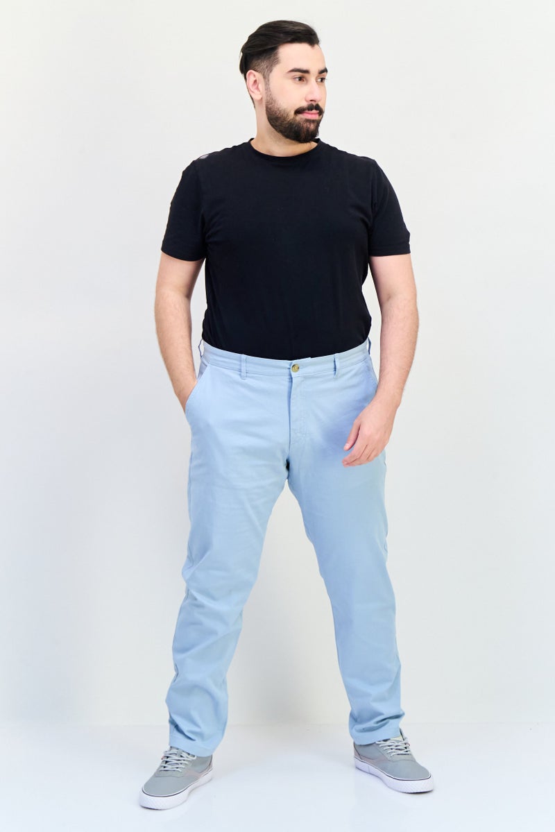 Celio Men Skinny Fit Solid Chino Pants, Light Blue - Image 4