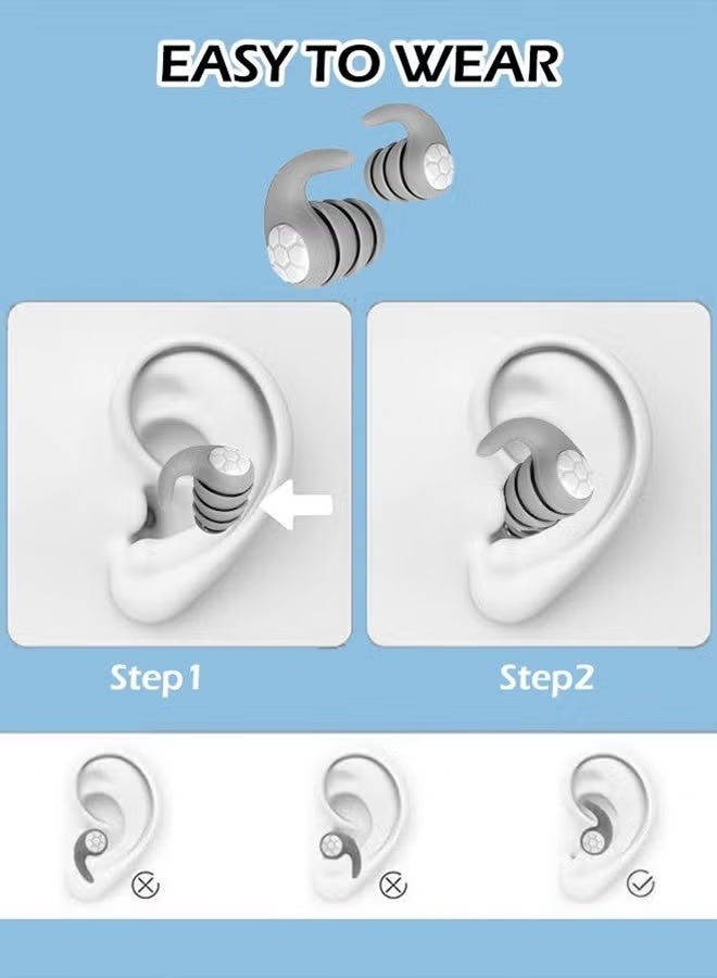 Sweet Life Ultra Soft Silicone Ear Plugs 40dB Noise Reduction Reusable Earplugs for Sleeping Swimming Travel Work with Storage Box - Image 5