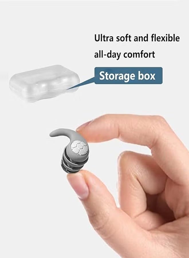 Sweet Life Ultra Soft Silicone Ear Plugs 40dB Noise Reduction Reusable Earplugs for Sleeping Swimming Travel Work with Storage Box - Image 2