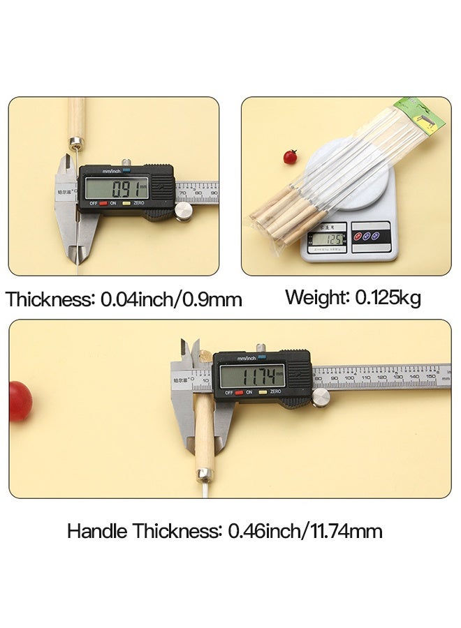 10PCS Barbecue Skewers-13inch/33cm Stainless Steel Wide Flat Metal - Image 3