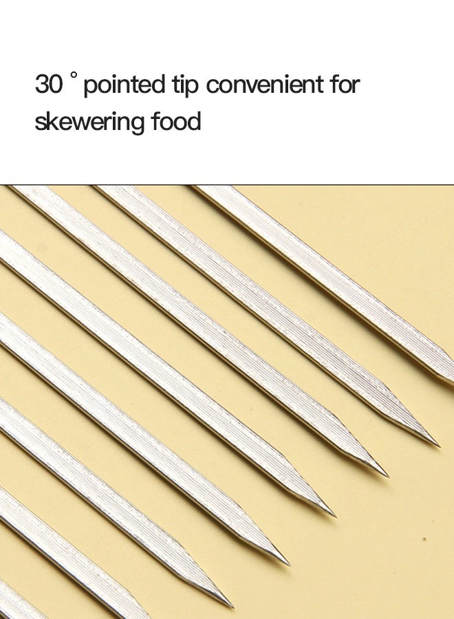 10PCS Barbecue Skewers-13inch/33cm Stainless Steel Wide Flat Metal - Image 4