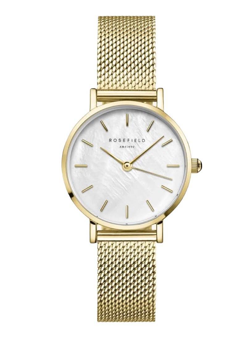 RoseField ساعة نسائية صغيرة من الفولاذ المقاوم للصدأ بشبكة ذهبية SMGMG-S06 - Image 1