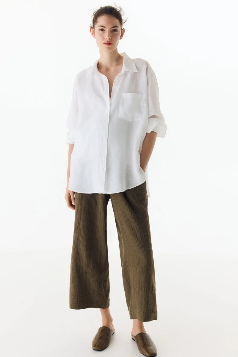 اتش اند ام بنطلون واسع من الموسلين بقصّة ماما