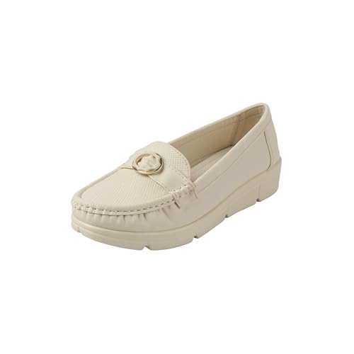 Metro Women's Off White Slip On Closure Casual - Loafers with Flat Sole UK/4 EU/37(31-853) - Image 1