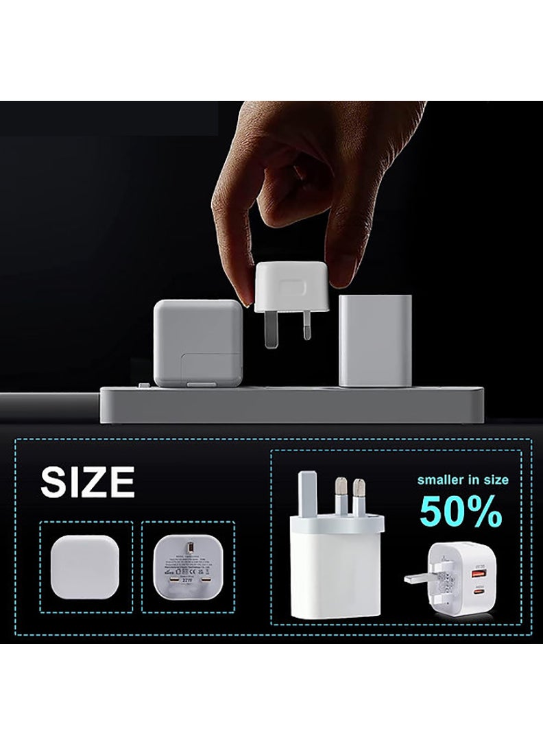 Fast Charger Plug, 20W USB C Fast Charger with 2M Lightning Cable for iPhone 14 13 12 Pro Max/Mini/Plus,Pad Pro, USBC PD Wall Charging Plug UK Type C Power Adapter and 6FT Cord