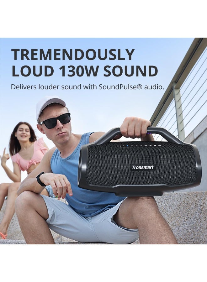 Tronsmart Bang Max Portable Bluetooth Speaker, 130W Powerful Sound with Deep Bass, Party Sync, IPX6 Waterproof, 24H Playtime, Custom App EQ, RGB Light Show, Karaoke Support, Built-in Handle - Image 2