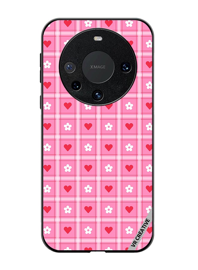 VR CREATIVE Protective Case Cover For Huawei Mate 60 Pro Plus Cute Heart Love Daisy Flower Red Pink Design Multicolour - Image 1
