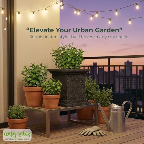 Leafy Tales Modern Greek Tulsi Pot/Planter for Home Décor 10 INCH, Highly Durable,Lightweight Indoor Outdoor Planter, Flower Pot Gamla,Tree Planter - Image 2