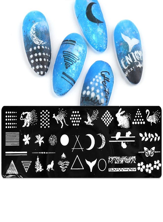 SILPECWEE 8 Pieces Nail Stamping Plate Geometry Nail Stamp Template Boho Butterfly Manicure Design Stamps Tools Stencils Nails Art Polsih Stamping Kit for Acrylic Nails - Image 4