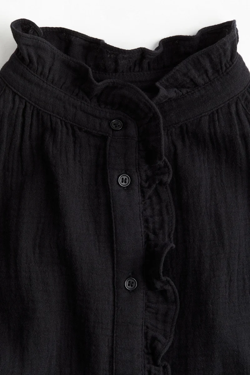 H&M Frill-trimmed muslin blouse