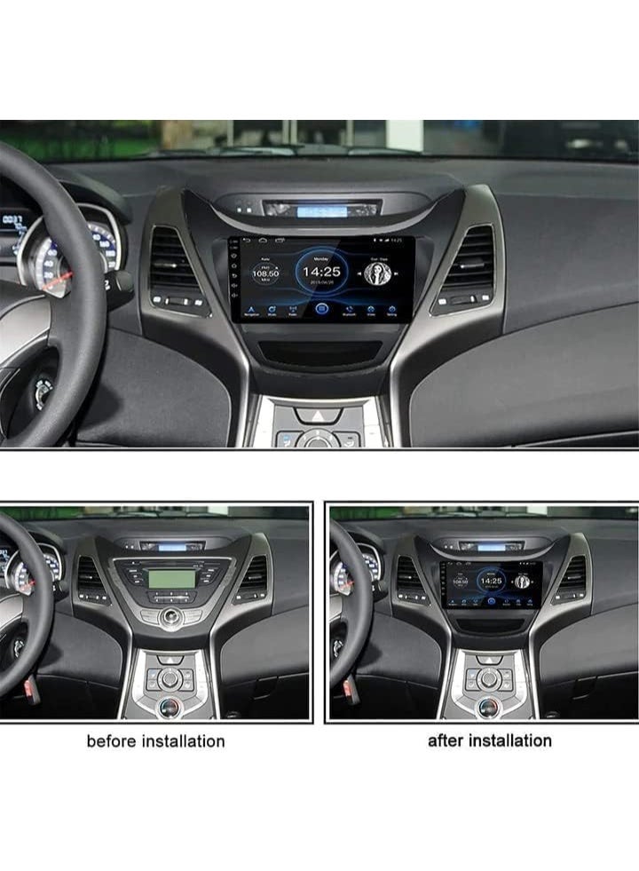 SHEZA STAR Android Car Stereo for Hyundai Elantra 2014 2015 4GB RAM 64GB ROM Support Carplay, M-Link Wi-Fi BT, Radio GPS, 9 Inch IPS.QLED, Screen with 360D Camera Included - Image 2