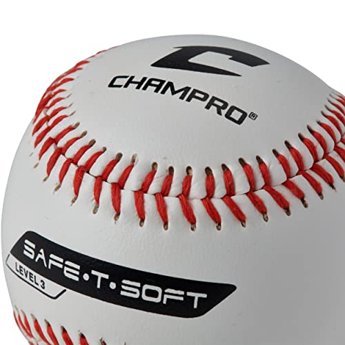 Champro Safe-T-Soft Baseball (White, 9-Inch, 1 Dozen) - Image 5