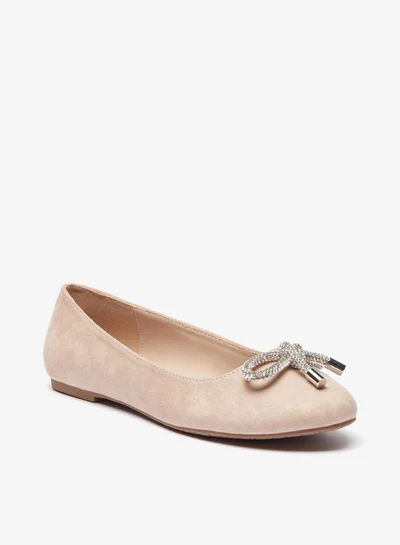 Celeste Women's Bow Accent Slip On Round Toe Ballerina Shoes