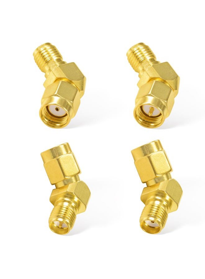 Superbat FPV Drone Goggles Antenna Adapter SMA to RP-SMA 45 Degree Adapter Connector Kit 4-Pack for FPV Antenna Race/Quadcopter Fatshark Goggles WiFi Antenna Extension Cable - Image 1