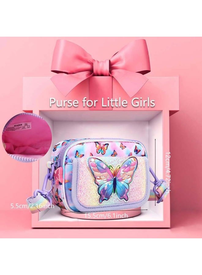 Kejea Girls Purse for Kids Age 3-8 - Butterfly Purse for Little Girl Gifts, Crossbody Bag - Image 5