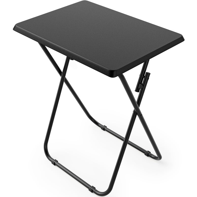 HUANUO Folding TV Tray Table Stable Tray Table with No Assembly Required TV Dinner Tray for Eating Foldable Snack Tables for Bed  Sofa Black
