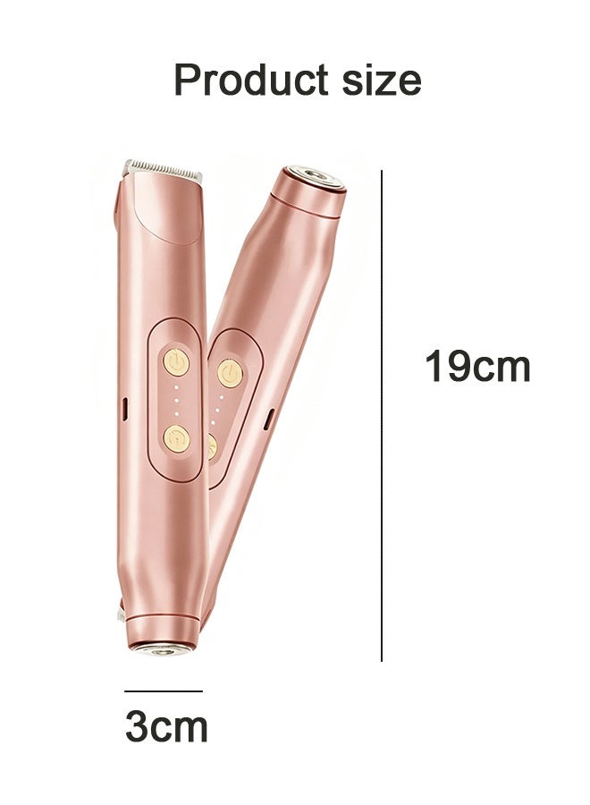 GD 2-in-1 Waterproof Double Head Electric Shaver Bikini Trimmer Face Hair Remover for Women - Rechargeable Wet & Dry Use Body Epilator Portable Hair Shaving Machine for Armpit Leg Bikini Line Facial Hair Daily Grooming - Image 2