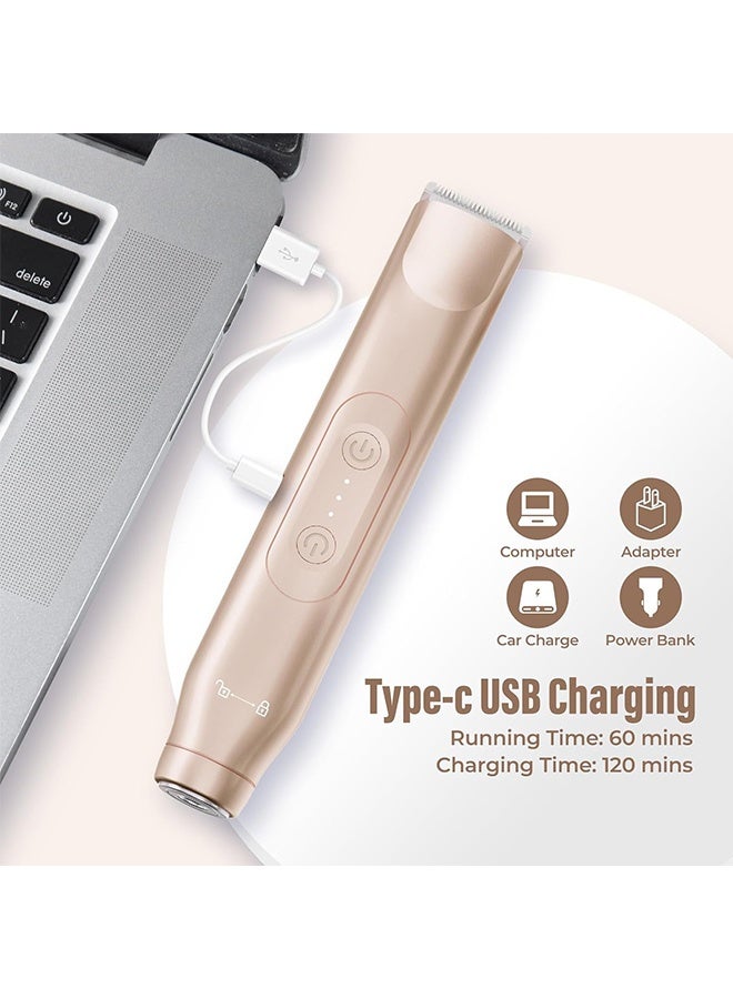 GD 2-in-1 Waterproof Double Head Electric Shaver Bikini Trimmer Face Hair Remover for Women - Rechargeable Wet & Dry Use Body Epilator Portable Hair Shaving Machine for Armpit Leg Bikini Line Facial Hair Daily Grooming - Image 5