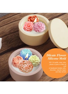 Zibuyu ZIBUYU® 3D Candle Mould, Soap Moulds for Soap Making 7-Chamber Assorted Flower Designed Silicone Mold DIY Hand Craft Floral Mold Food Grade Silicone Mold for DIY Chocolate, Scented Candle, Hand Soap  - Image 4